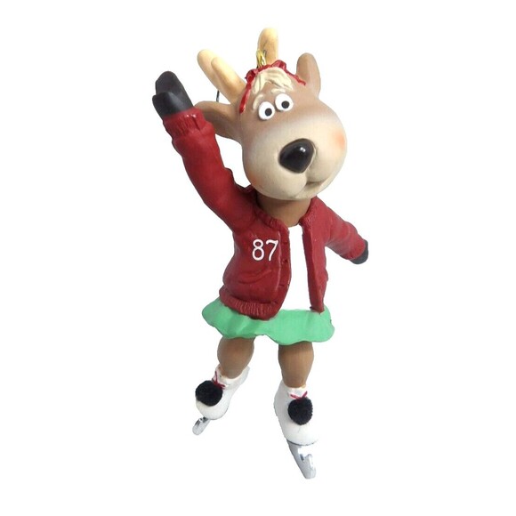 Hallmark Keepsake Ornament Reindeer Champs Dancer 1987 Ice Skating Original Box - Picture 1 of 12